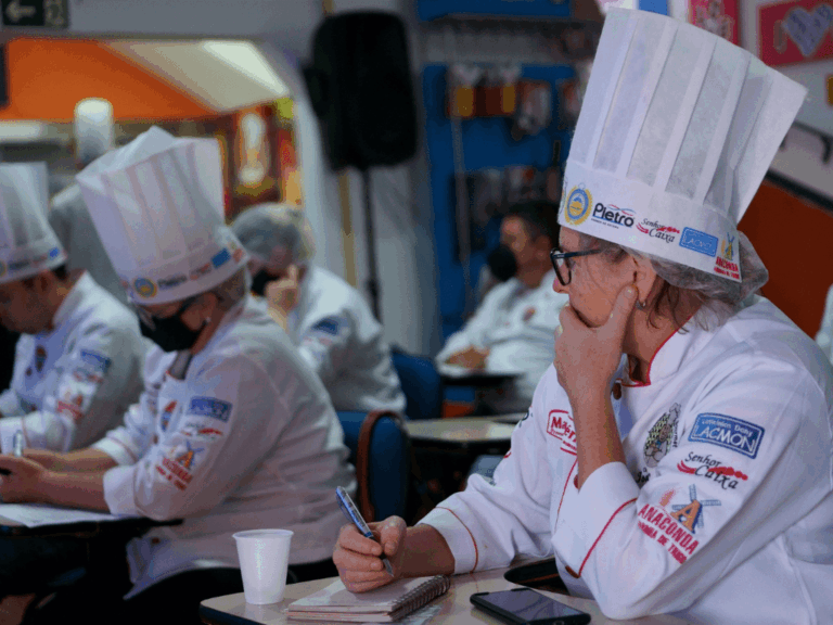 Executive chef planning a commercial winter menu during a foodservice industry session.